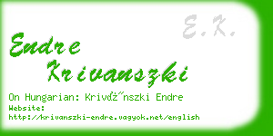 endre krivanszki business card